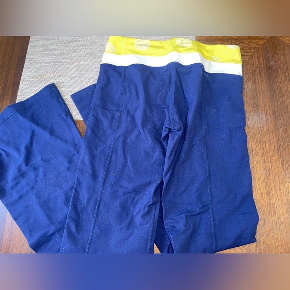 lululemon athletica Pants - Lululemon Yoga Pants Size 10 Blue Colorblock High Rise